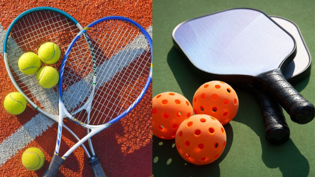 Tennis and Pickleball gear side by side