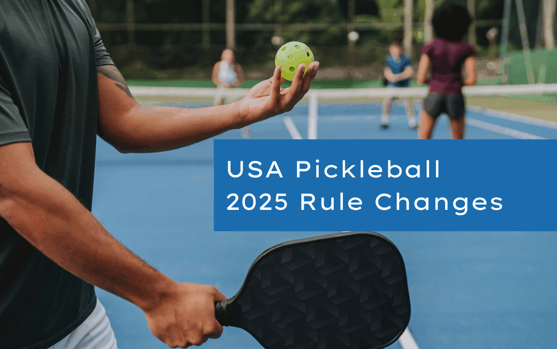 USA Pickleball 2025 rule changes banner on court