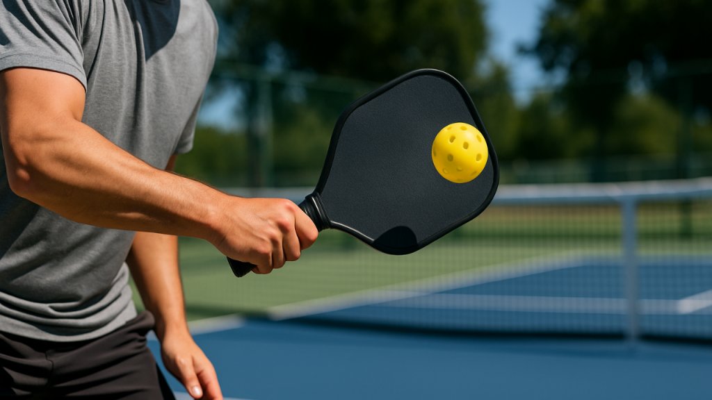 Close-up of a topspin drop brush motion