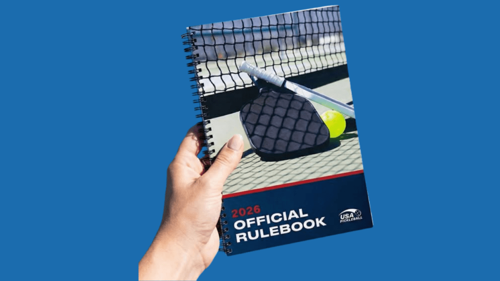 2026 USA Pickleball rulebook held in hand