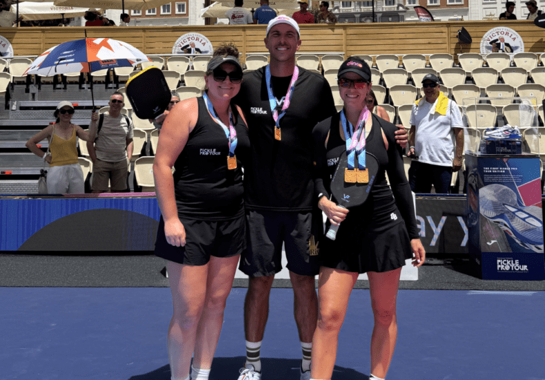 Glauka and Brandon Lane Madrid pickleball medals