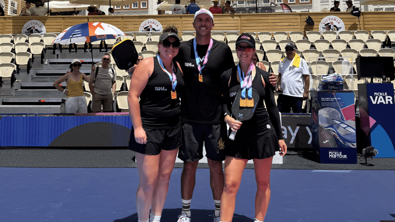 Glauka and Brandon Lane Madrid pickleball medals
